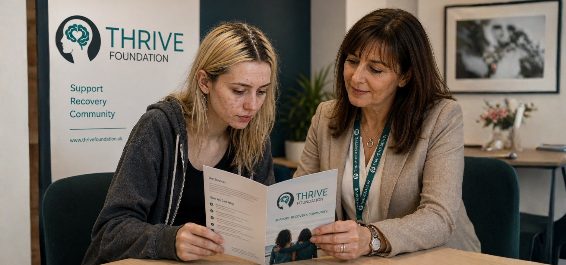 support meeting mental health charity team forming a hand circle